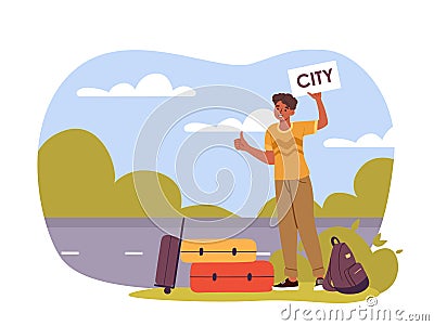 Auto stop vector concept Vector Illustration