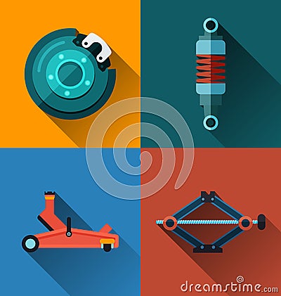 Auto suspension flat design Vector Illustration