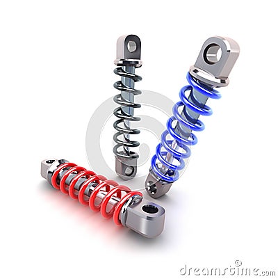 Auto suspension, shock absorber set. Stock Photo