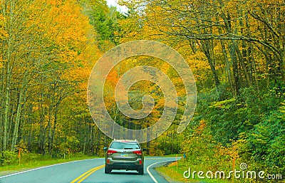 Auto tour of fall foliage Editorial Stock Photo