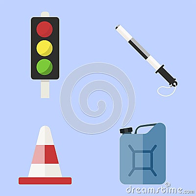 Auto transport motorist icon symbol vehicle equipment service car driver tools vector illustration. Vector Illustration