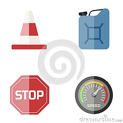 Auto transport motorist icon symbol vehicle equipment service car driver tools vector illustration. Vector Illustration