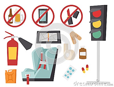 Auto transport motorist icon symbol vehicle equipment service car driver tools vector illustration. Vector Illustration