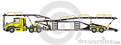 Auto Transport Semi Truck Empty Vector Illustration