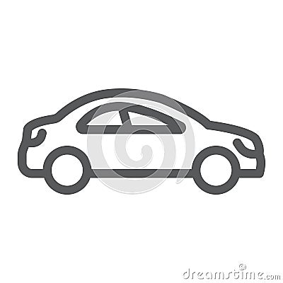 Auto trip line icon, automobile and tourism, car sign, vector graphics, a linear pattern on a white background. Vector Illustration