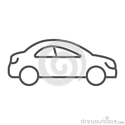 Auto trip thin line icon, automobile and tourism, car sign, vector graphics, a linear pattern on a white background. Vector Illustration