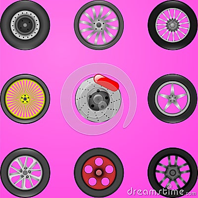 Auto wheels. Vector Illustration