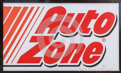 Auto Zone Sign Editorial Stock Photo