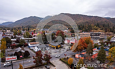 Auto Zone store and other businesses in Grants Pass, Oregon. Editorial Stock Photo