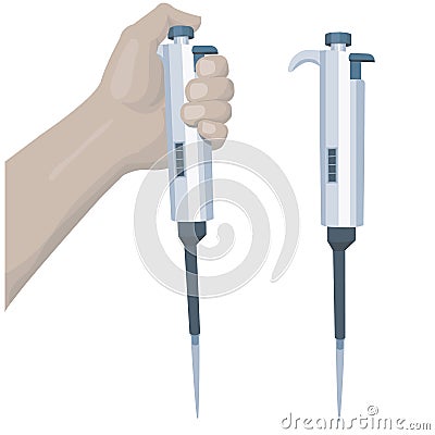Autoclavable pipette with a tip Vector Illustration