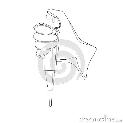Autoclavable pipette, vector illustration, lining Vector Illustration