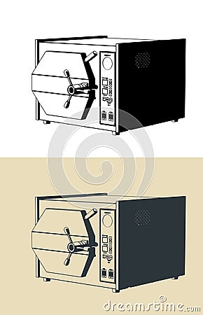 Autoclave sterilizer lab equipment Vector Illustration