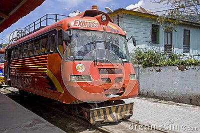Autoferro train in Alausi Station - Ecuador Editorial Stock Photo