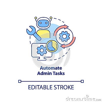 Automate admin tasks concept icon Vector Illustration