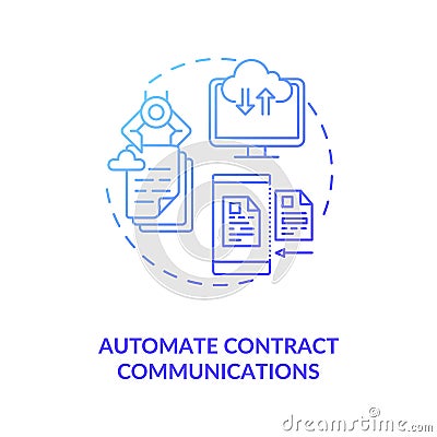 Automate contract communications concept icon Vector Illustration