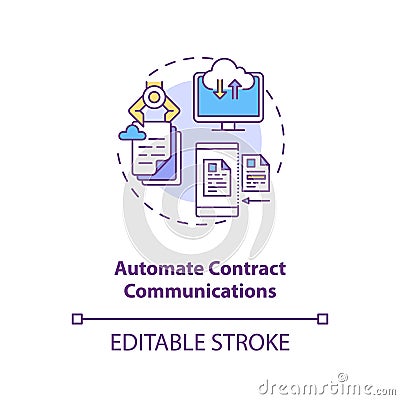 Automate contract communications concept icon Vector Illustration