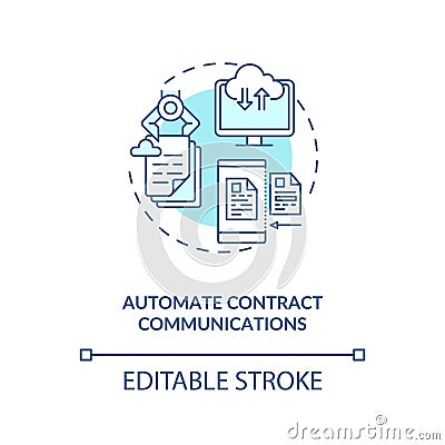 Automate contract communications concept icon Vector Illustration