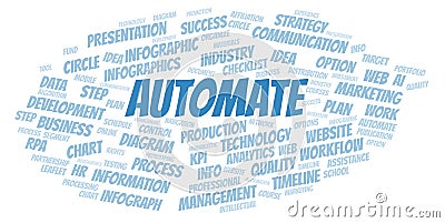 Automate typography word cloud create with the text only. Stock Photo