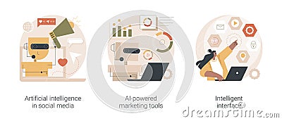 Automated algorithm abstract concept vector illustrations. Vector Illustration