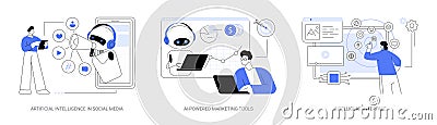 Automated algorithm abstract concept vector illustrations. Vector Illustration