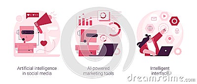 Automated algorithm abstract concept vector illustrations. Vector Illustration
