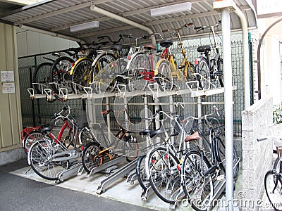 Automated Bicycle parking facility Editorial Stock Photo