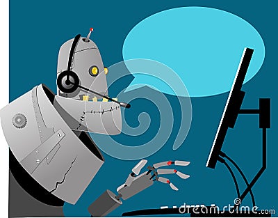 Automated call center Vector Illustration