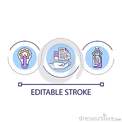 Automated content generation loop concept icon Vector Illustration