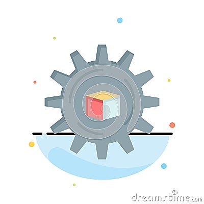 Automated, Data, Solution, Science Abstract Flat Color Icon Template Vector Illustration
