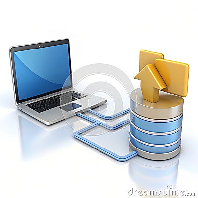 Automated Data Transfer in Digital Systems Stock Photo