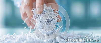 Automated document shredding technology for secure data destruction and document management. Stock Photo