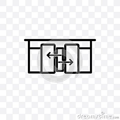 automated door vector linear icon isolated on transparent background, automated door transparency concept can be used for web and Vector Illustration