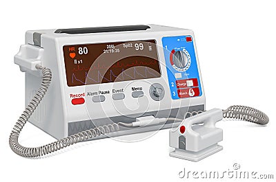 Automated external defibrillator, 3D rendering Stock Photo