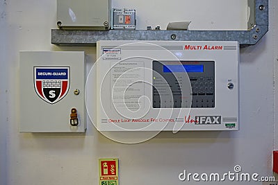 Automated fire alarm control box Editorial Stock Photo