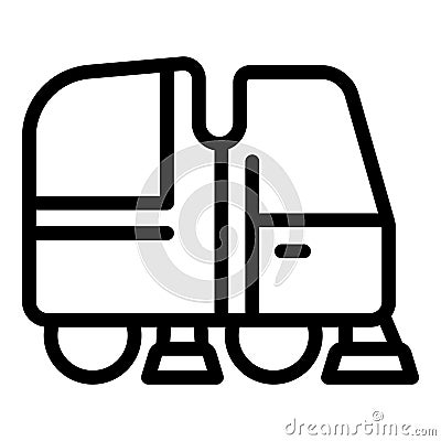 Automated floor washer icon outline vector. Surface scrubbing equipment Stock Photo