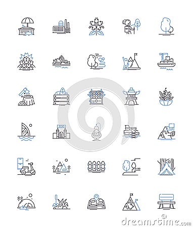 Automated garden line icons collection. Greener, Efficient, Digital, Advanced, Smart, Eco-friendly, Automated vector and Vector Illustration