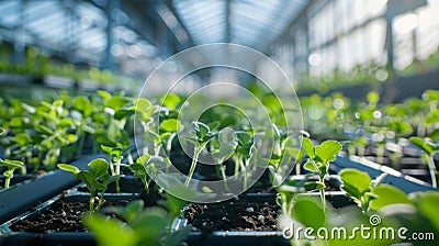 Automated greenhouses use advanced algorithms to optimize plant nutrition and growth Stock Photo