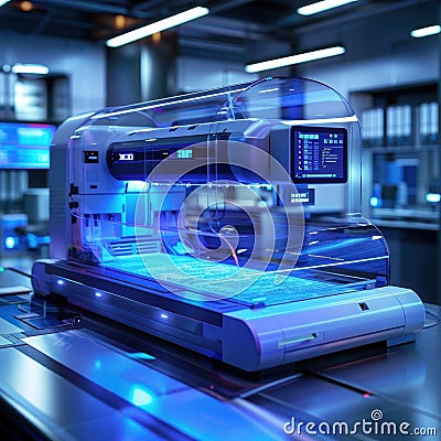 Automated High-Speed Document Processing Machine Stock Photo