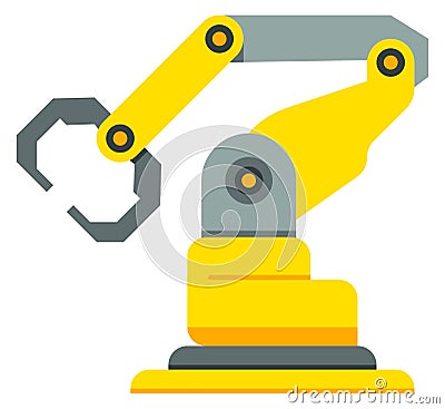 Automated industry arm. Yellow robotic hand machine Stock Photo