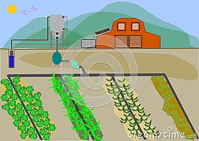 Automated irrigation system Stock Photo