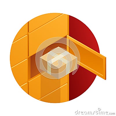 Automated parcel locker isometric icon Vector Illustration