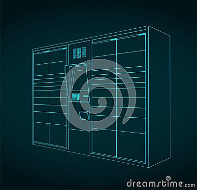 Automated parcel terminal Vector Illustration