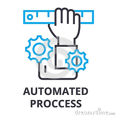 Automated proccess thin line icon, sign, symbol, illustation, linear concept, vector Vector Illustration