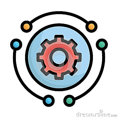 Automated service business Vector Icon which can easily modify Vector Illustration