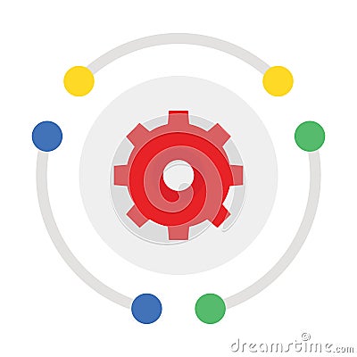 Automated service business Vector Icon which can easily modify Vector Illustration