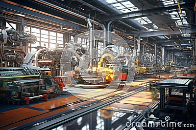Automated Smart factory. Generate Ai Stock Photo
