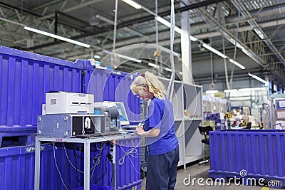 Automated sorting center of Russian Post in St. Petersburg Editorial Stock Photo