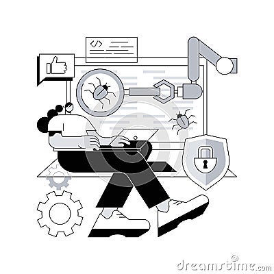 Automated testing abstract concept vector illustration. Vector Illustration