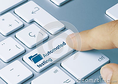 Automated testing - Inscription on White Keyboard Key Stock Photo