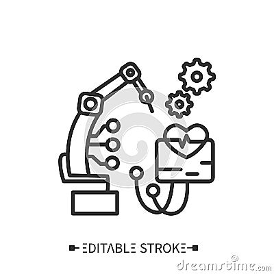 Automated treatment process icon. Robotization. Smart technologies. Editable vector illustration Vector Illustration